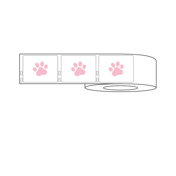 Nevs Dymo Prescription Label w/Paw Print 2-3/4" x 2-1/8" White w/Pink LA-DYM-1017 - main